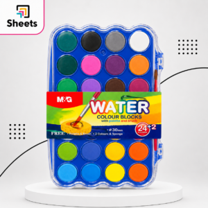 ألوان مائية كبيرة الحجم | M&G Water Colour Blocks – 24+2 Colours