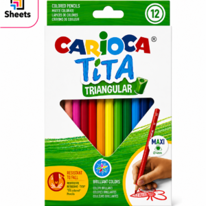 ألوان خشبية Carioca Tita Maxi Triangular | Coloured Pencils – 12 Colours