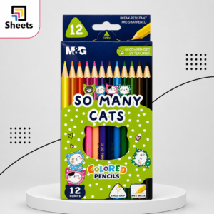 ألوان خشبية M&G So Many Cats| Triangular Coloured Pencils – 12 Colours