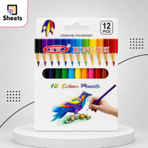ألوان خشبية Hong Wei قصيرة | Coloured Pencils – 12 Colours