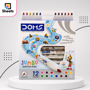 فلوماستر DOMS Jumbo Sketch Max | Jumbo Maxi Markers – 12 Colours