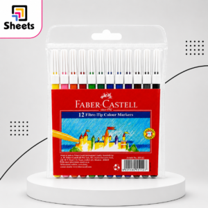 فلوماستر Faber-Castell | Fibre-Tip Colour Markers – 12 Colours
