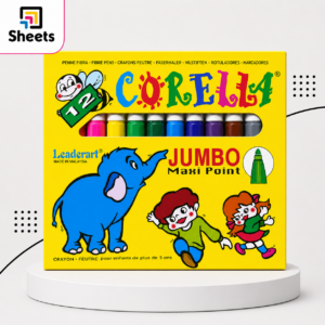 فلوماستر جامبو Maxi Point Corella | Corella Jumbo Maxi Point Markers – 12 Colours
