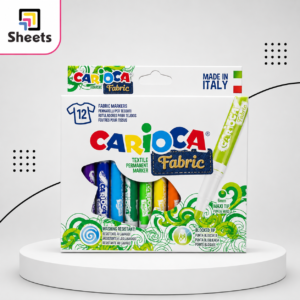 ألوان قماش جامبو سن تخين | Carioca Fabric Markers Maxi Tip – 12 Colours