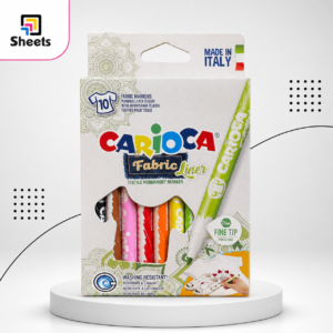 ألوان قماش سن رفيع | Carioca Fabric Liner Fine Tip – 10 Colours
