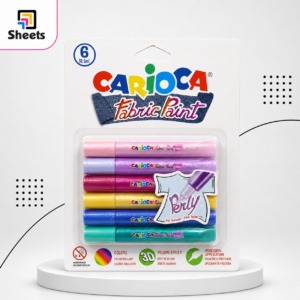 ألوان قماش جامبو| Carioca Fabric Paint Perly 3D Jumbo – 6 Colours