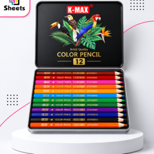 ألوان خشبية K-MAX معدنية | K-MAX Coloured Pencils – 12 Colours