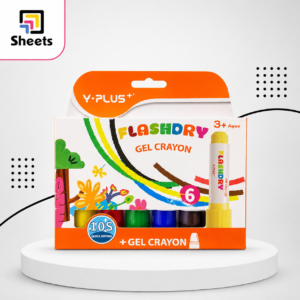 ألوان جيل كرايون جامبو| Y-PLUS Flashdry Jumbo Gel Crayon – 6 Colours