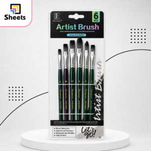 Artist Brush Set – 6 Mixed Brushes | طقم فرش رسم متنوعة – 6 قطع