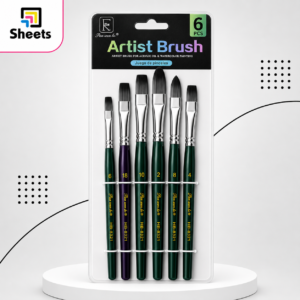 Artist Flat Brush Set – 6 Pieces | طقم فرش مسطحة للرسم – 6 قطع