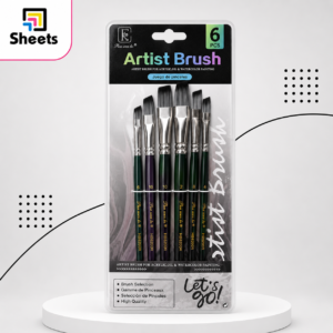 Artist Brush Set – 6 Flat Brushes | طقم فرش رسم مسطحة – 6 قطع