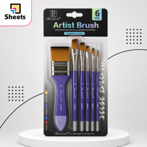 طقم فرش رسم 6 قطع (مقبض بنفسجي) | Artist Brush Set – 6 Brushes