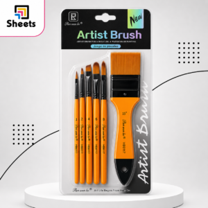 Artist Brush Set – 7 Brushes | طقم فرش رسم (مقبض برتقالي) – 7 قطع