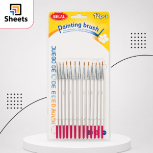Detail Paint Brush Set – 12 Brushes | طقم فرش تفاصيل دقيقة (مقبض أبيض) – 12 قطعة