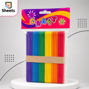 خافض لسان خشبي ملون كبير | Large Coloured Tongue Depressor Craft Sticks