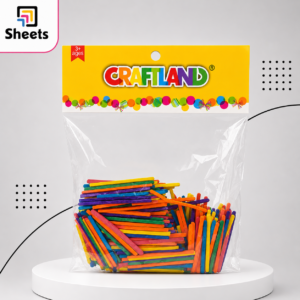CraftLand Mini Coloured Craft Sticks | عيدان خشبية ملونة صغيرة للكرافت 
