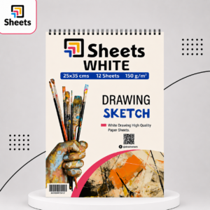 White Sketch Pad 25×35 cm – 150gsm (12 Sheets) | اسكتش أبيض (150 جم – 12 ورقة)