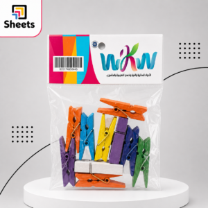 WKW Coloured Craft Clips | مشابك خشبية ملونة للكرافت 
