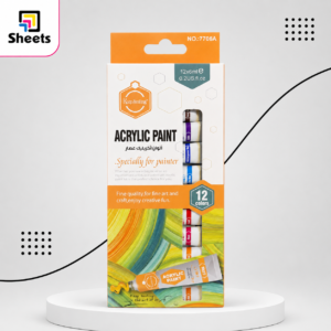 ألوان أكريليك 12 لون (حجم أكبر 12 مل) | Keep Smiling Acrylic Colours – 12 Colours