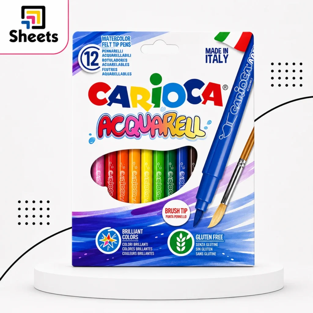 Carioca Acquarell Brush Tip Markers – 12 Colours