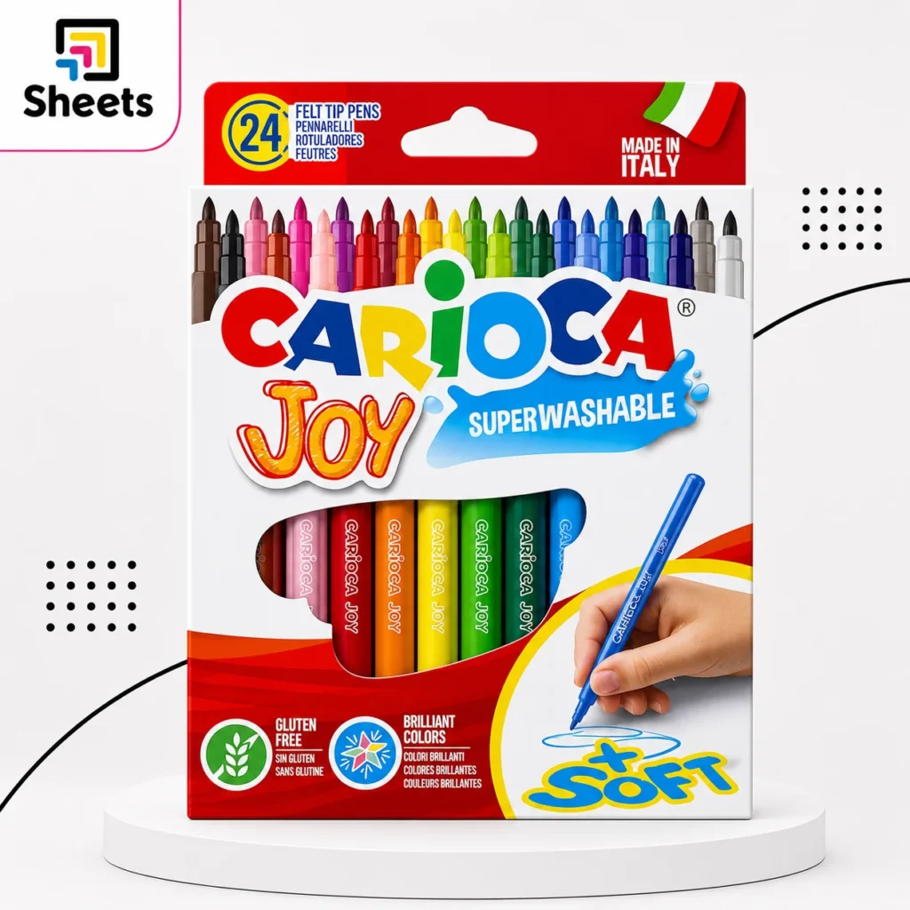 Carioca Joy Super Washable Soft Markers – 24 Colours