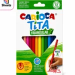 Carioca Tita Maxi Triangular Coloured Pencils – 12 Colors