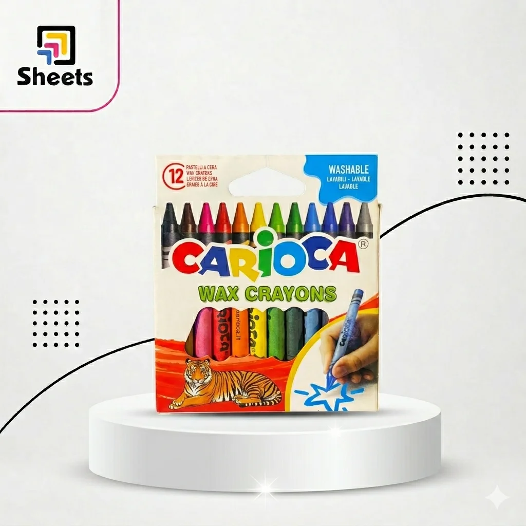 Carioca Wax Crayons – 12 Colors