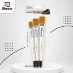 Artist Flat Brush Set – 3 Brushes