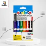 Carioca Whiteboard Markers – 6 Colours (Medium Tip 4.5mm)