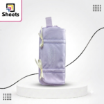 Sheets Quilted Soft Fabric Pencil Case with Side Bows – Purple