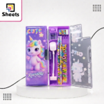 Purple Unicorn Magnetic Pencil Case with Sharpener
