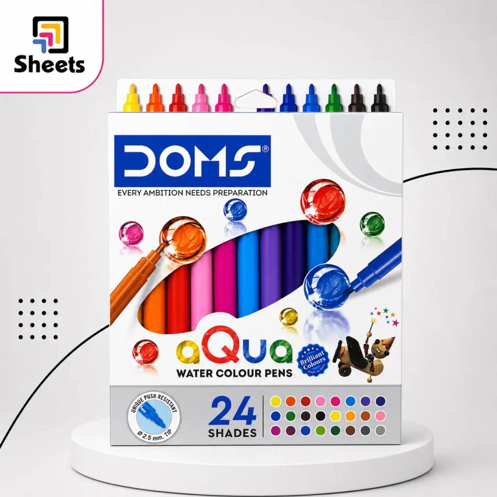 DOMS Aqua Water Colour Pens – 24 Colors