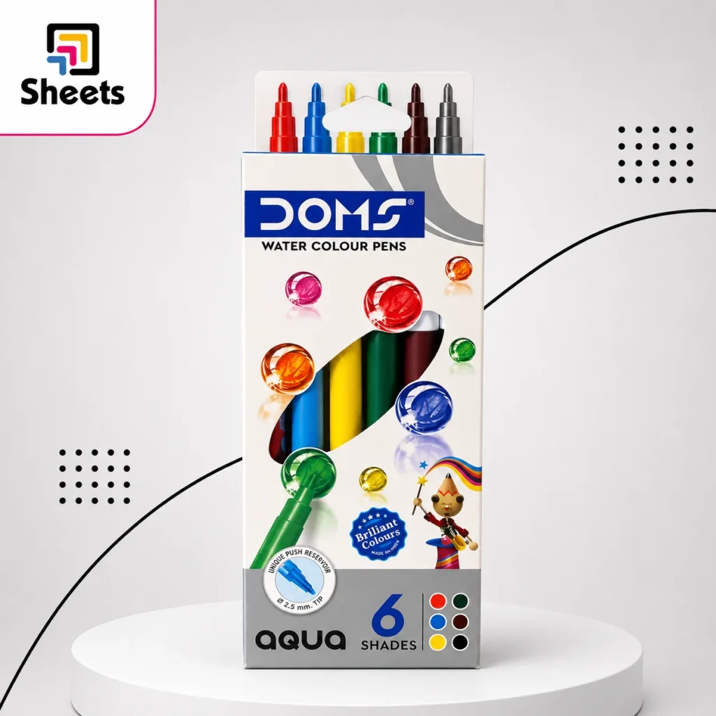 DOMS Aqua Water Colour Pens – 6 Colors