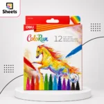 Deli ColoRun Washable Felt Pens – 12 Colours