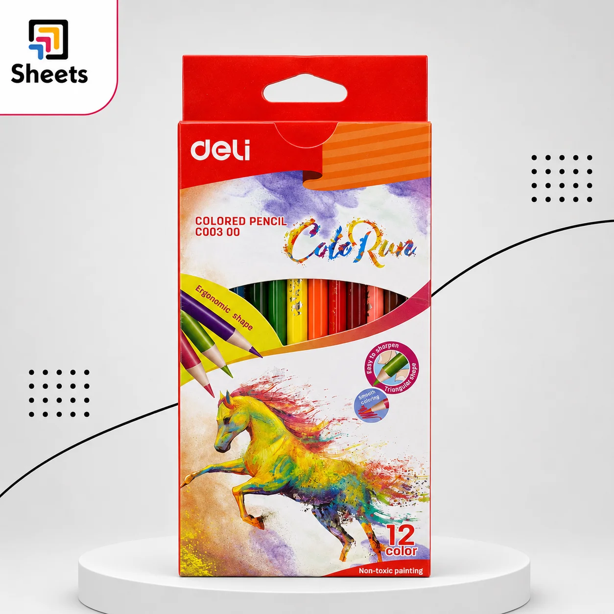 Deli Triangular Coloured Pencils – 12 Colors (Long) Deli Triangular Coloured Pencils – 12 Colors (Long)