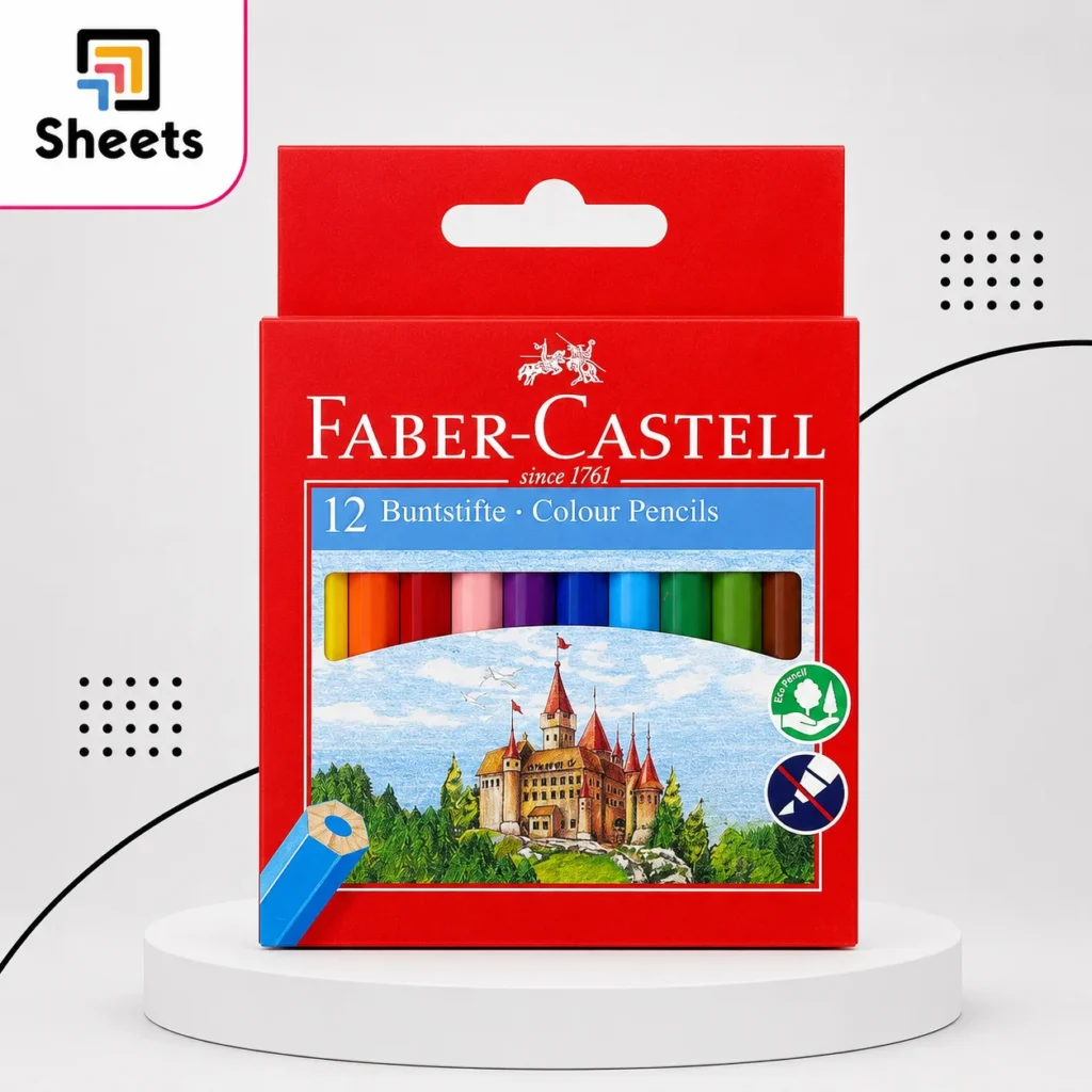 Faber-Castell Coloured Pencils – 12 Colors (Short)