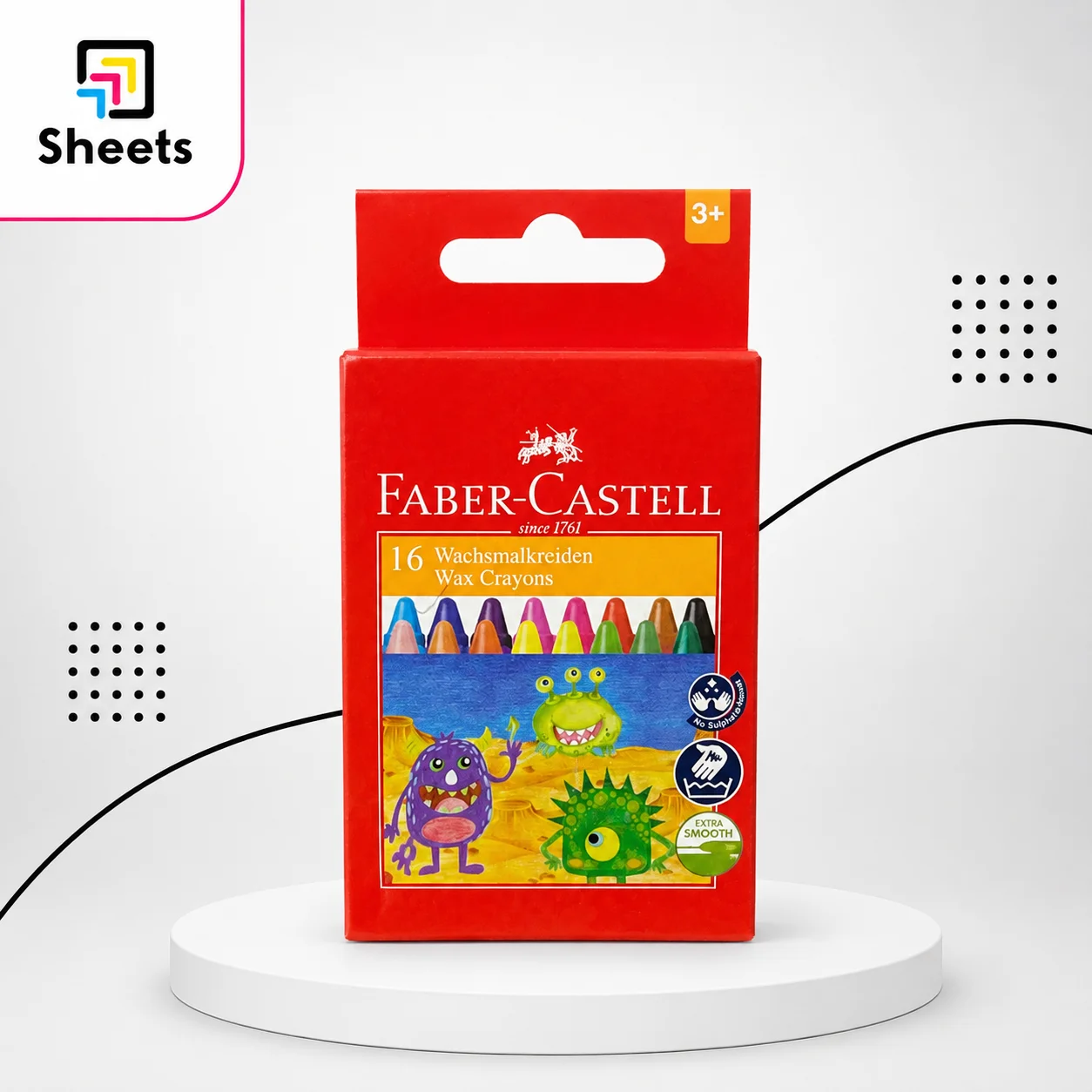 Faber-Castell Smooth Wax Crayons – 16 Colors Faber-Castell Smooth Wax Crayons – 16 Colors