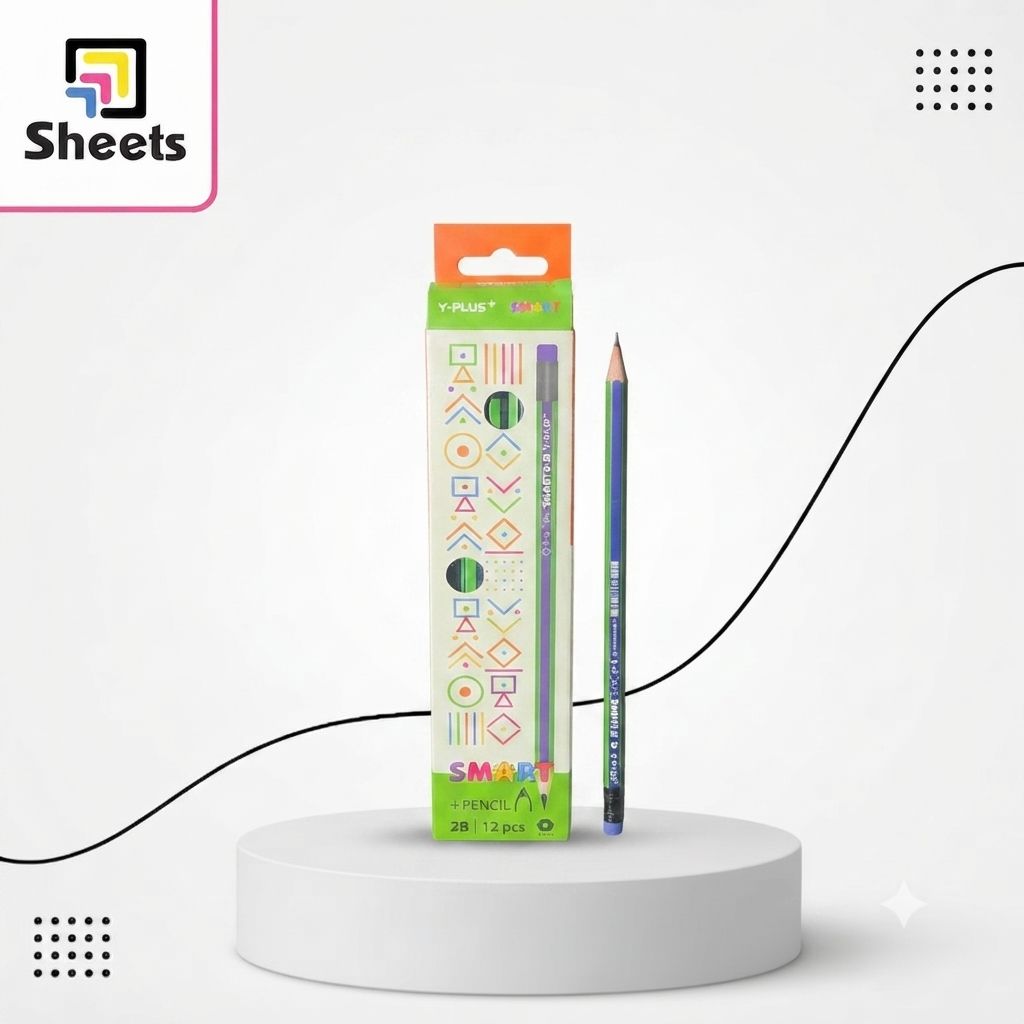 Gemini_Generated_Image_8a265a8a265a8a26 Y-PLUS SMART 2B Pencil with Colored Eraser | قلم رصاص 2B بممحاة ملونة - الصورة 1