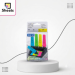Doms Highlighters with Sticky Notes – 4 Pieces | طقم هايلايتر مع ستيكي نوت – 4 أقلام