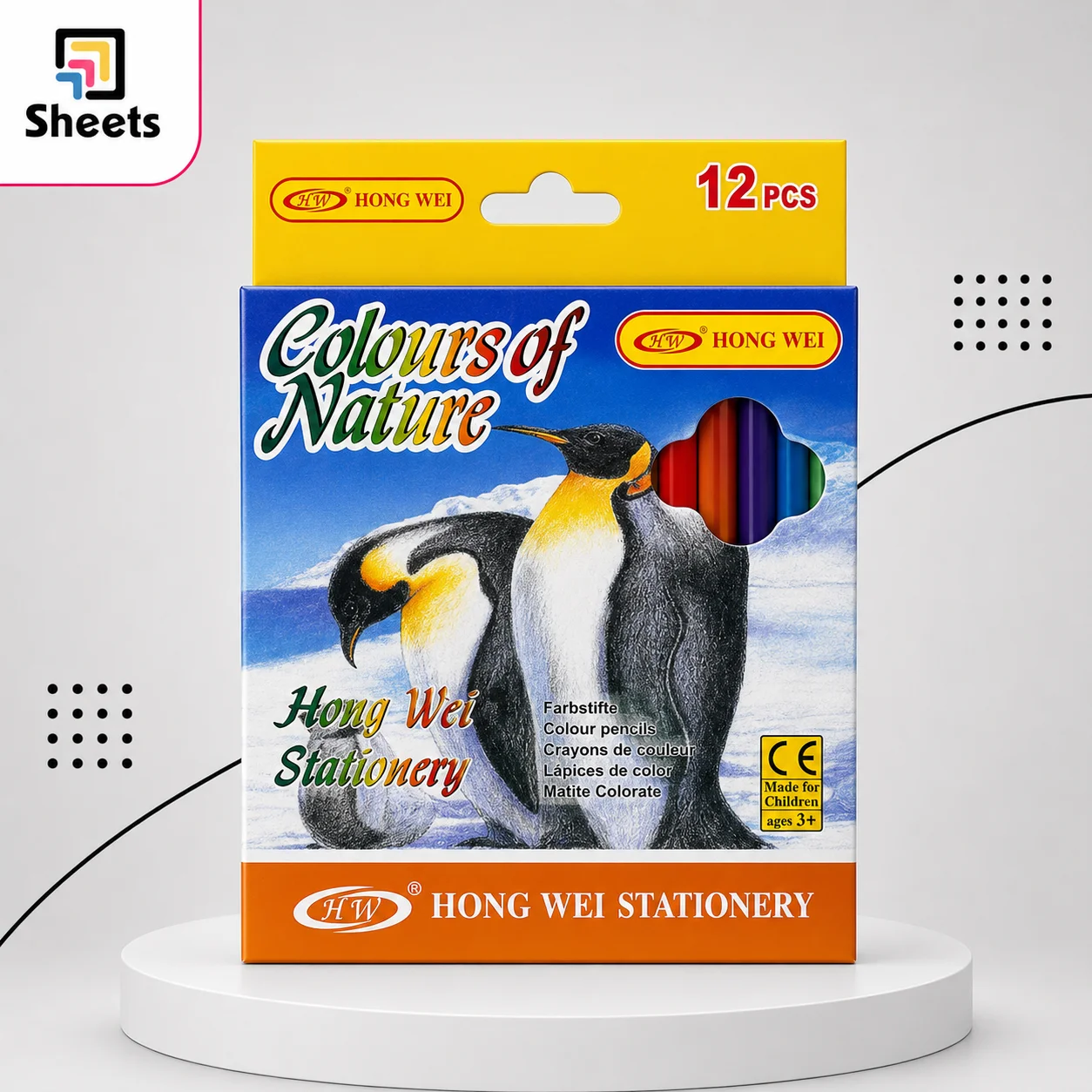Hong Wei Coloured Pencils – 12 Colors (Short2) Hong Wei Coloured Pencils – 12 Colors (Short)