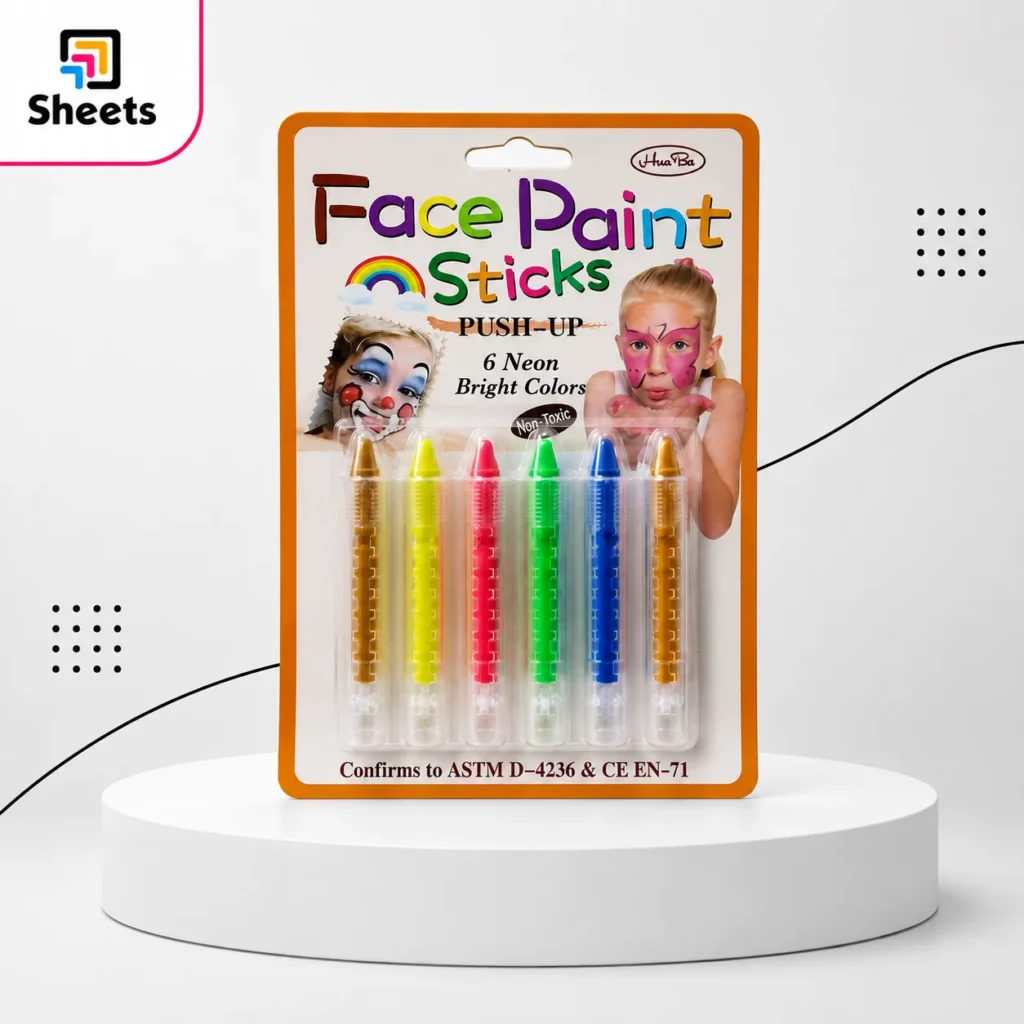 HuaBa Face Paint Sticks – 6 Colours