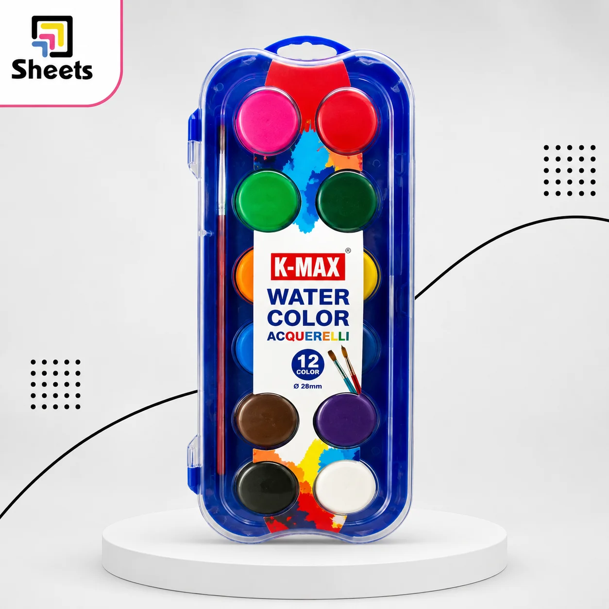 K-MAX Water Colour Paint – 12 Colors K-MAX Water Colour Paint – 12 Colors