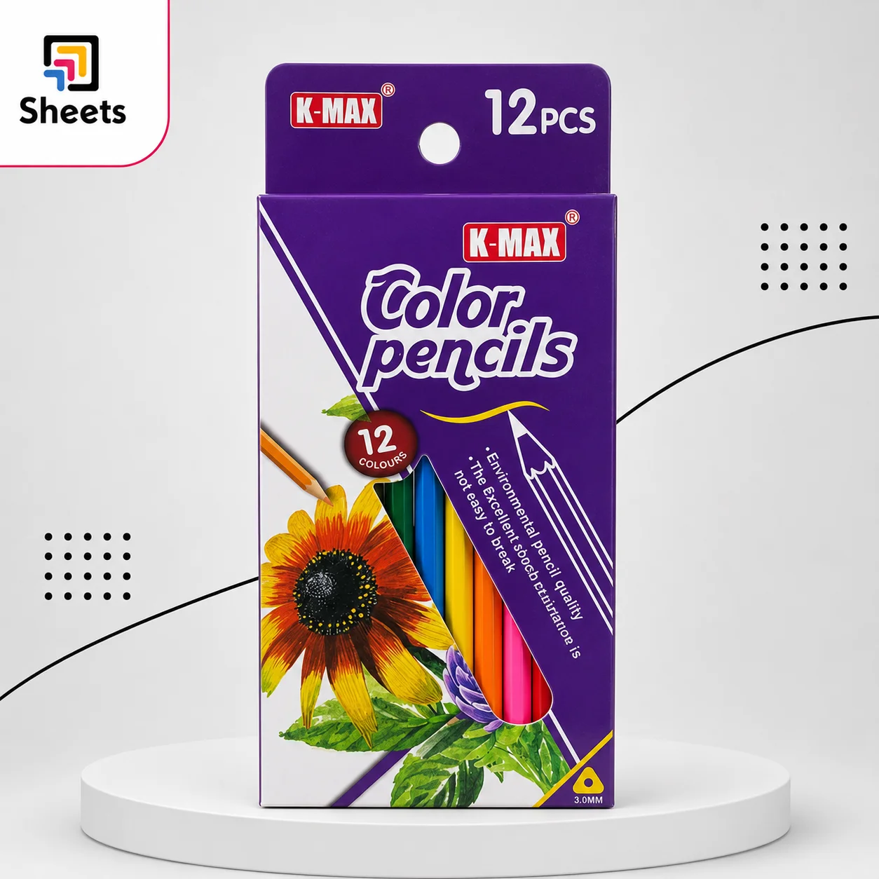 K-Max Triangular Coloured Pencils – 12 Colors (Long) K-Max Triangular Coloured Pencils – 12 Colors (Long)