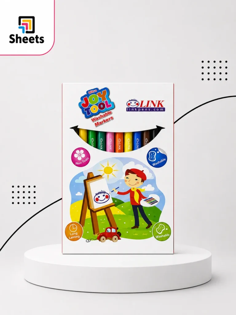 Link Joy Tool Long Lasting Washable Markers – 12 Colours