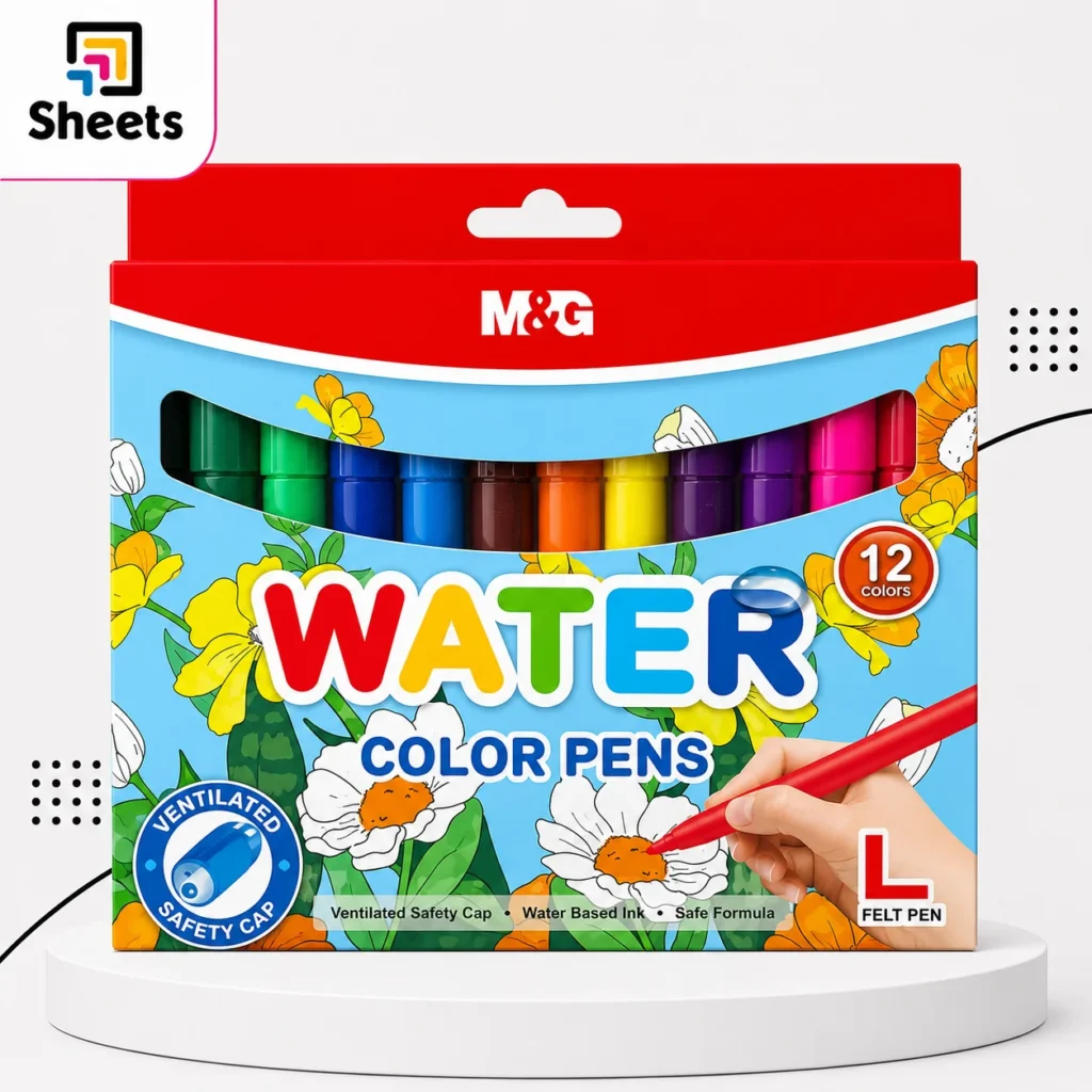 M&G Jumbo Water Color Pens – 12 Colours