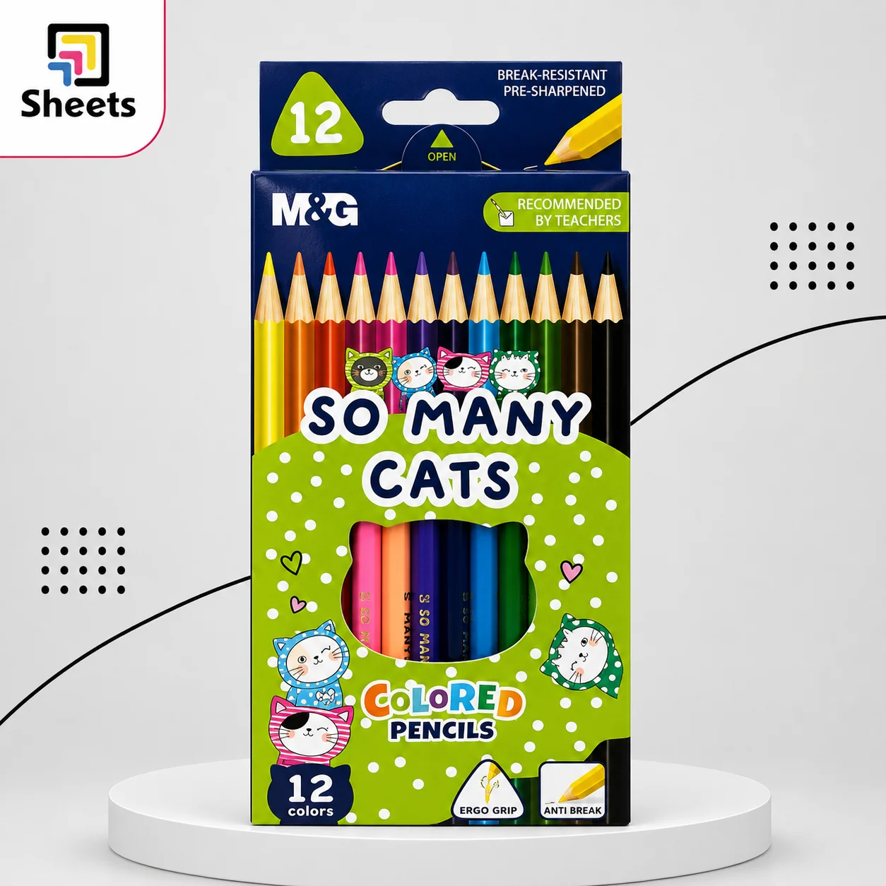M&G So Many Cats Triangular Coloured Pencils – 12 Colors M&G So Many Cats Triangular Coloured Pencils – 12 Colors