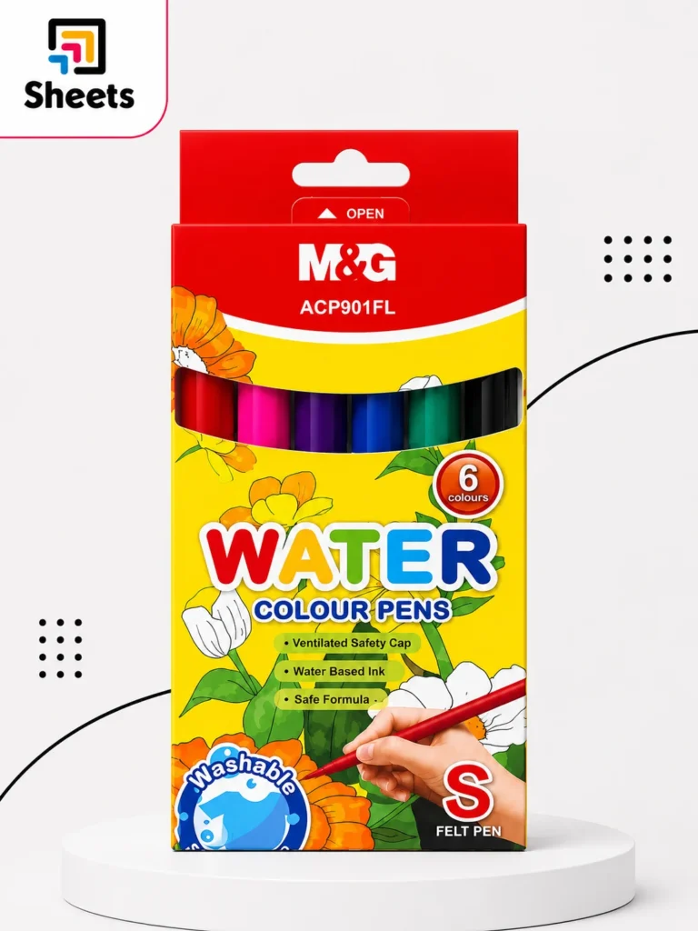 M&G Washable Thin Felt Pens – 6 Colours