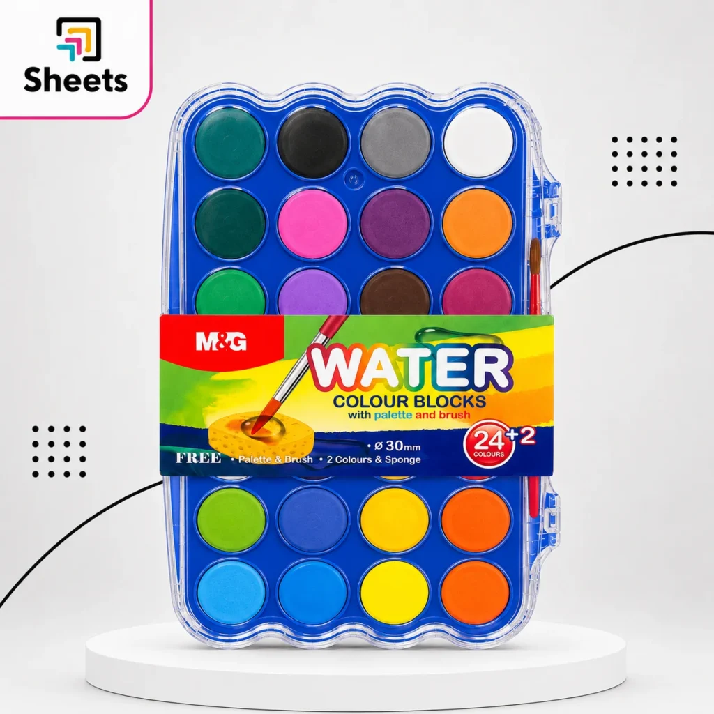 M&G Water Colour Blocks – 24+2 Colors