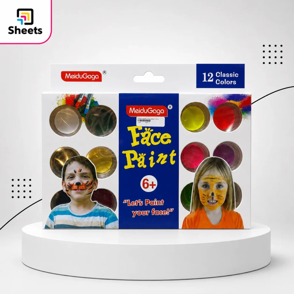 MeiduGaga Face Paint – 12 Colours (Large Size)