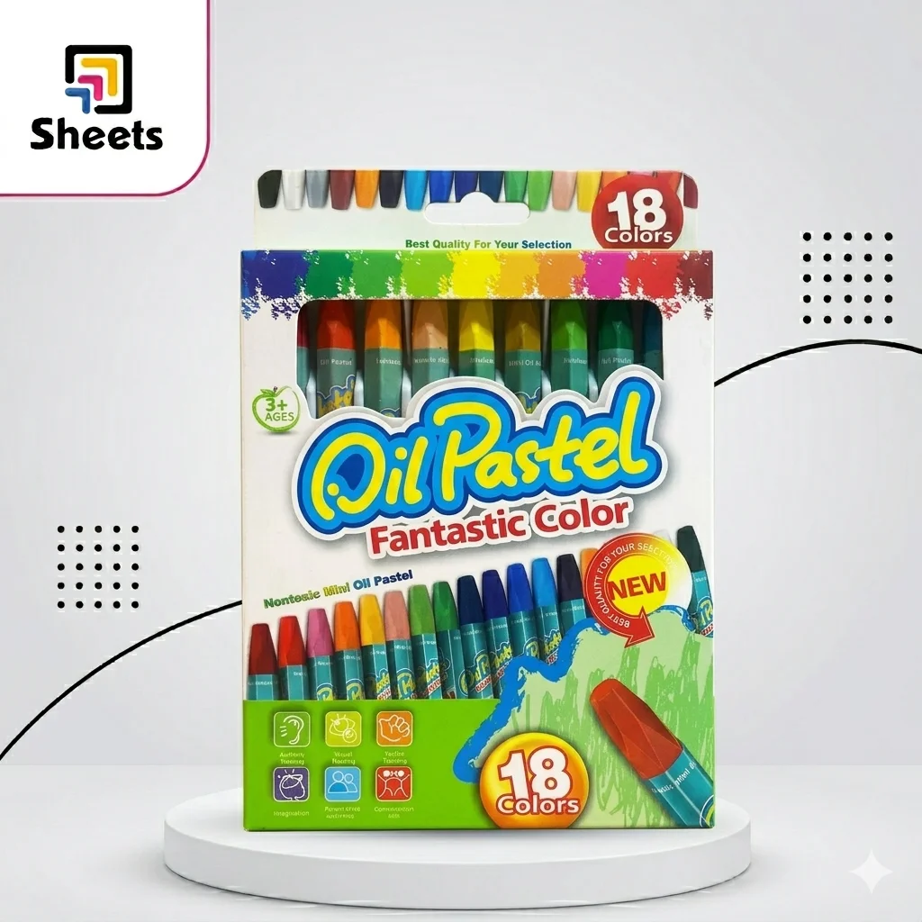 Oil Pastels – 18 Colors (Medium)